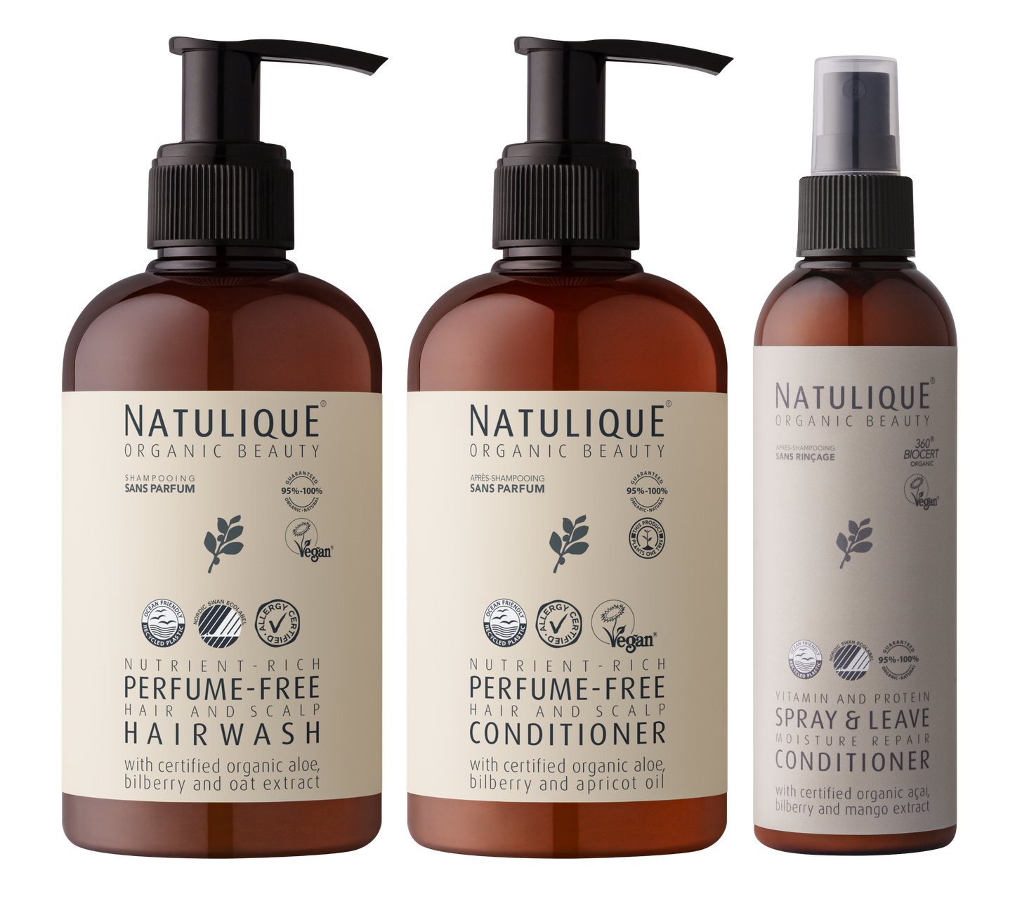 Natulique Perfume-Free Hair and Scalp Care Family