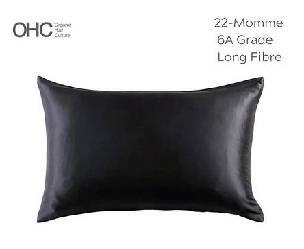 OHC Premium Silk Pillowcase - Black - Queen - Envelope Plain Package