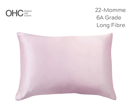 OHC Premium Silk Pillowcase - Soft Pink - Queen - Envelope Gift Box