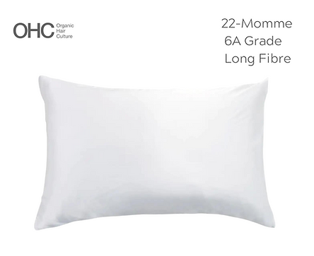 OHC Premium Silk Pillowcase - White - Queen - Envelope Gift Box